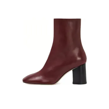 Aeyde Alena Port Nappa Ankle Boots 7.5cm Women's Red Black