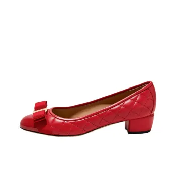 FERRAGAMO Chunky Heel High Heels Women's Red