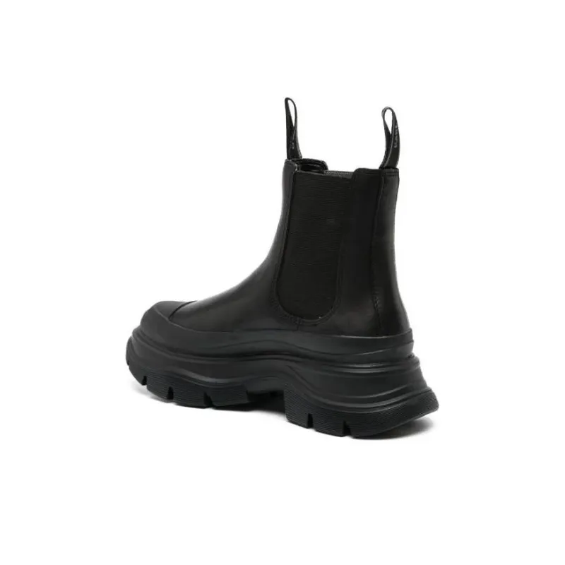 KARL LAGERFELD Logo-patch Leather Ankle Boots-4