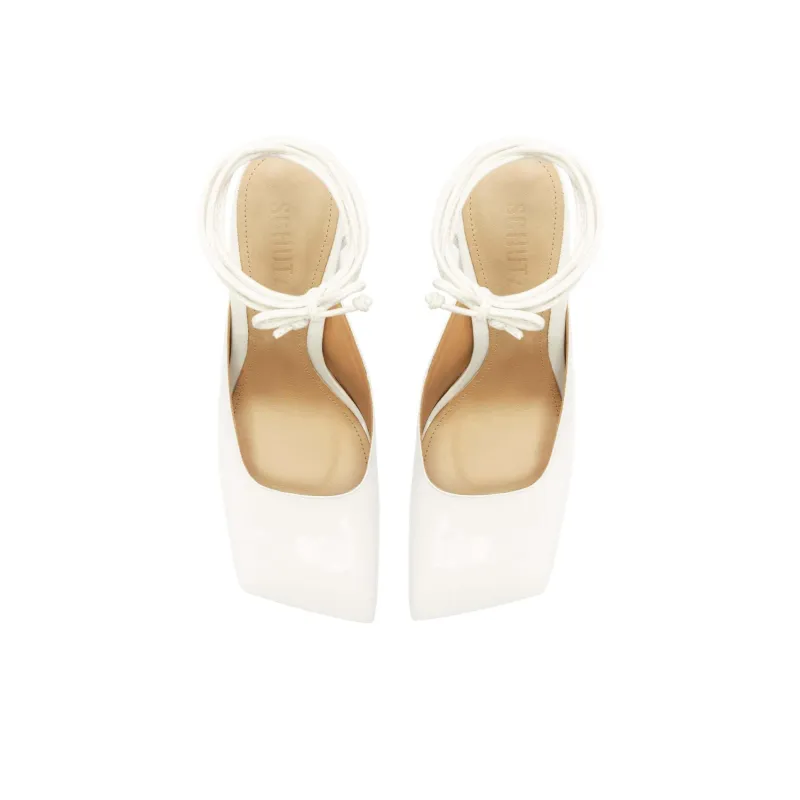 Schutz Rosie Spool Heel High Heels 10.8cm Women's White-3
