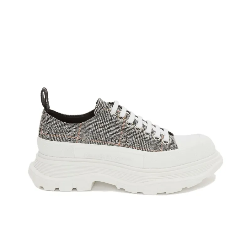 Alexander McQueen Tread Slick Ankle Length Martin Boot Women's Black White Silver-1