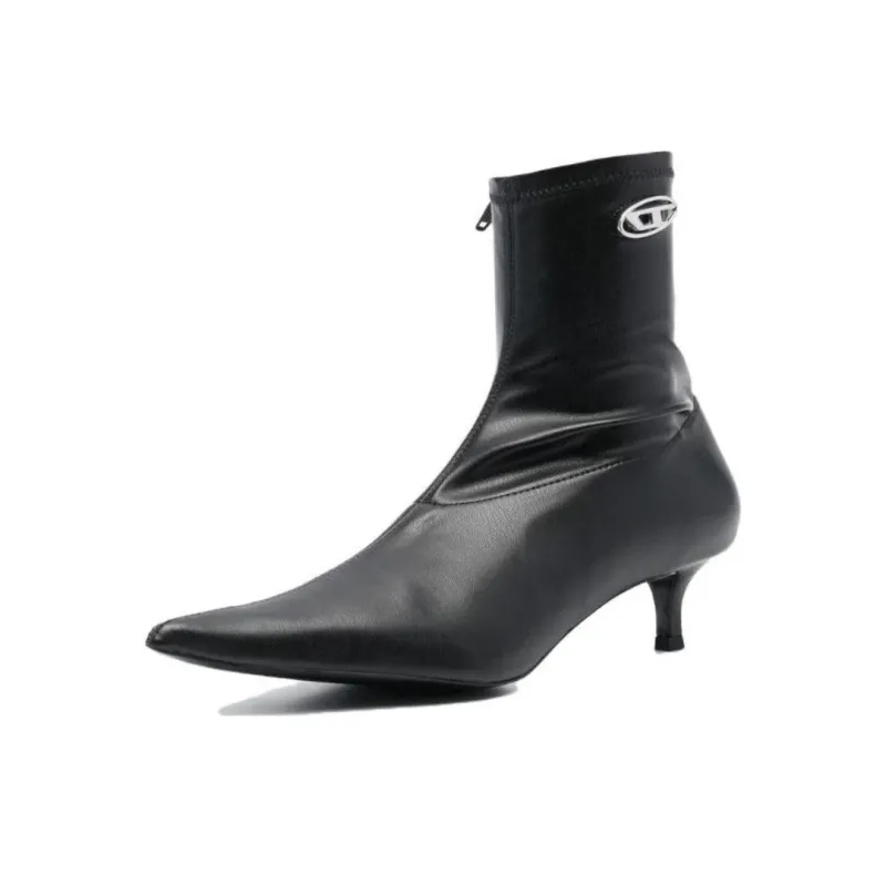 DIESEL D-Kittie 50mm Leather Ankle Boots-4