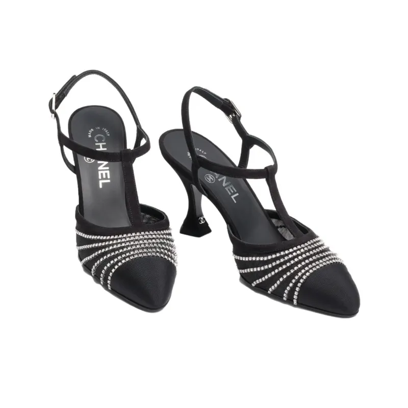 CHANEL Irregular Heel High Heels 8cm Women's Black-2