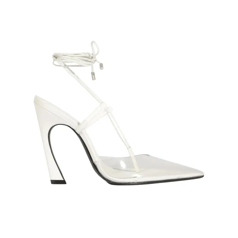 Schutz Elyras Irregular Heel High Heels 11cm Women's White-1
