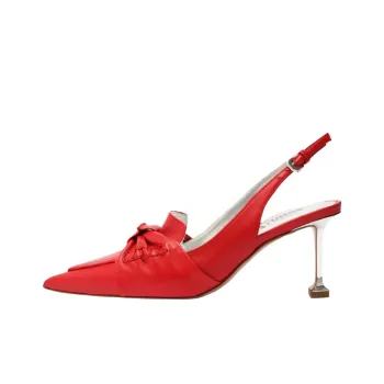 Schutz Fiorella Flared Heel High Heels 10cm Women's Red