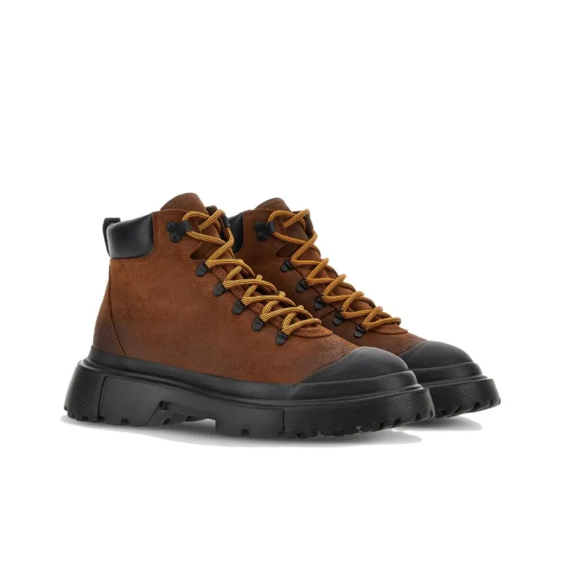 HOGAN H619 Chunky Sole Lace Up Boots-2