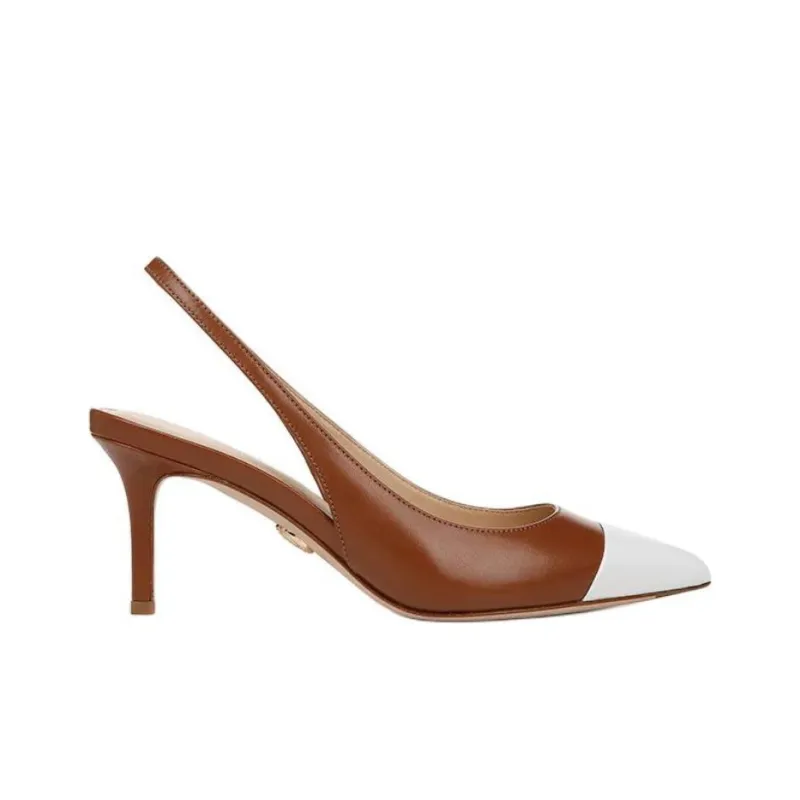 VERONICA BEARD Liliana Slim Heel High Heels 7cm Women's Brown-1