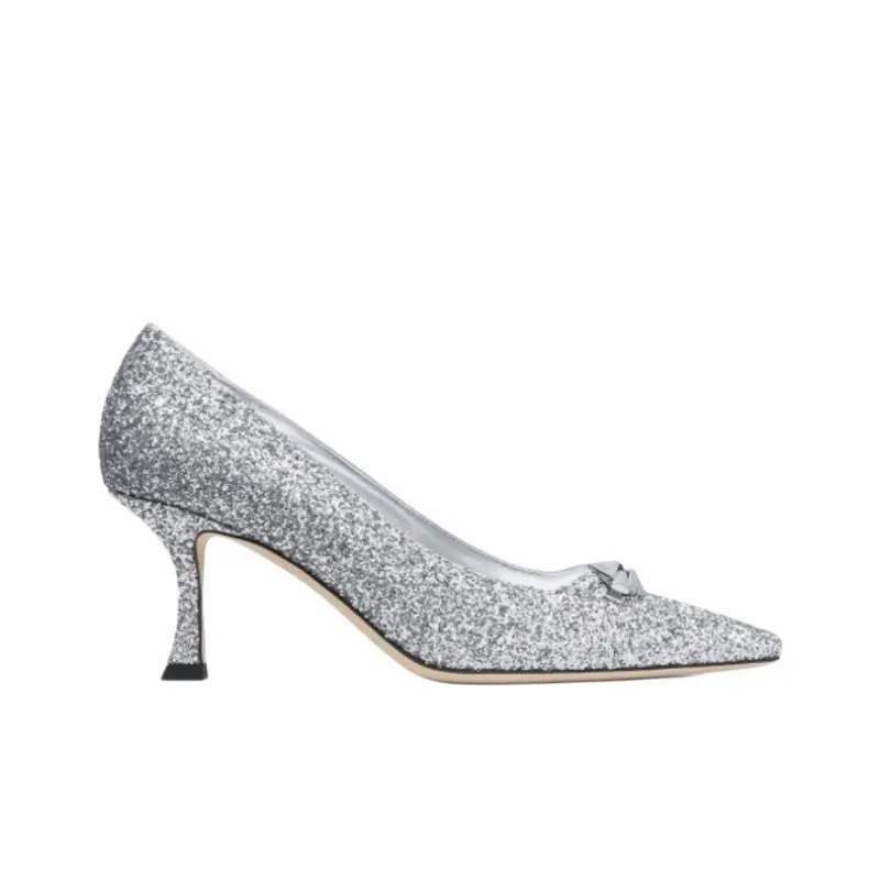 Jimmy Choo Ryker Slim Heel High Heels 7cm Women's Silver-1