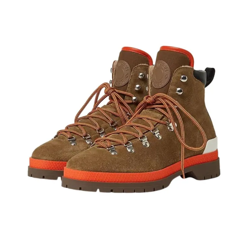 HERMES Ankle Boots Men Brown-2