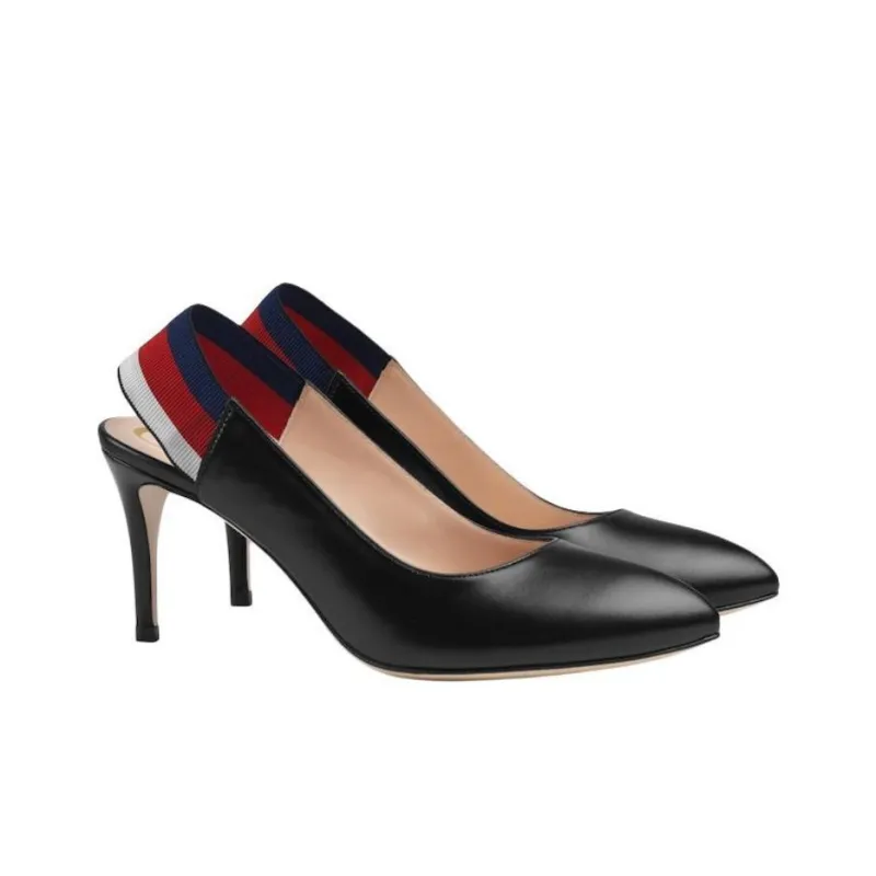 GUCCI Slim Heel High Heels 7.5cm Women's Black-2