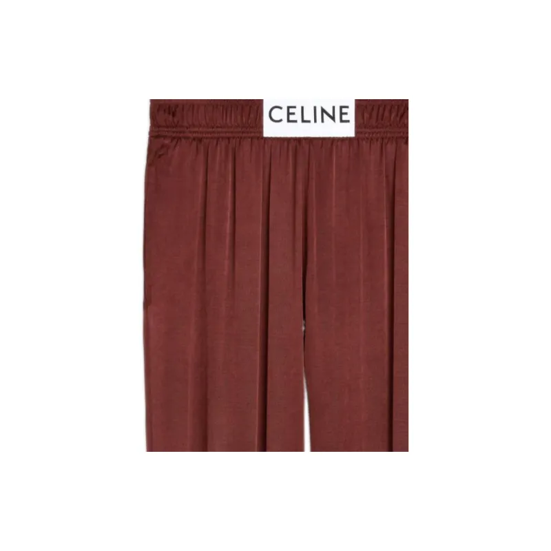 CELINE Knitted Sweatpants Women's Grape Garden Green-2