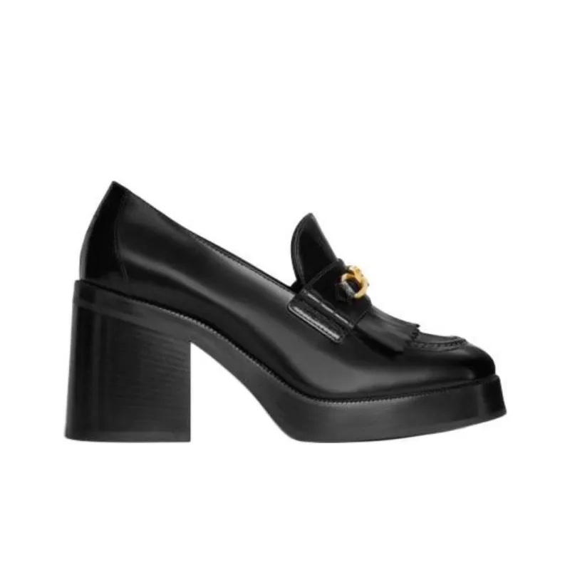 CELINE Chunky Heel High Heels Women's Black-1
