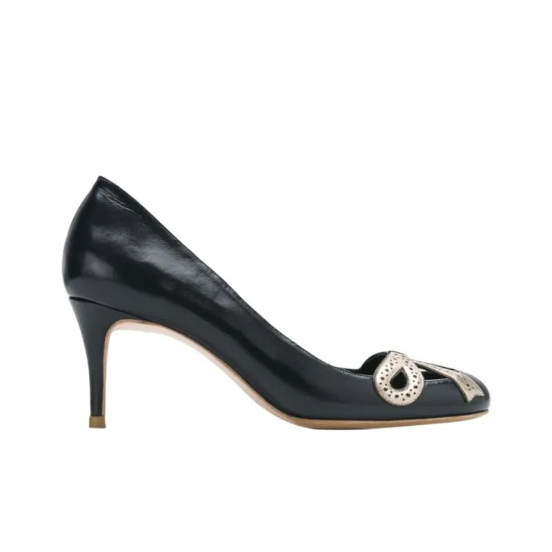 Sarah Chofakian Audrey Slim Heel High Heels 5.5cm Women's Black-1