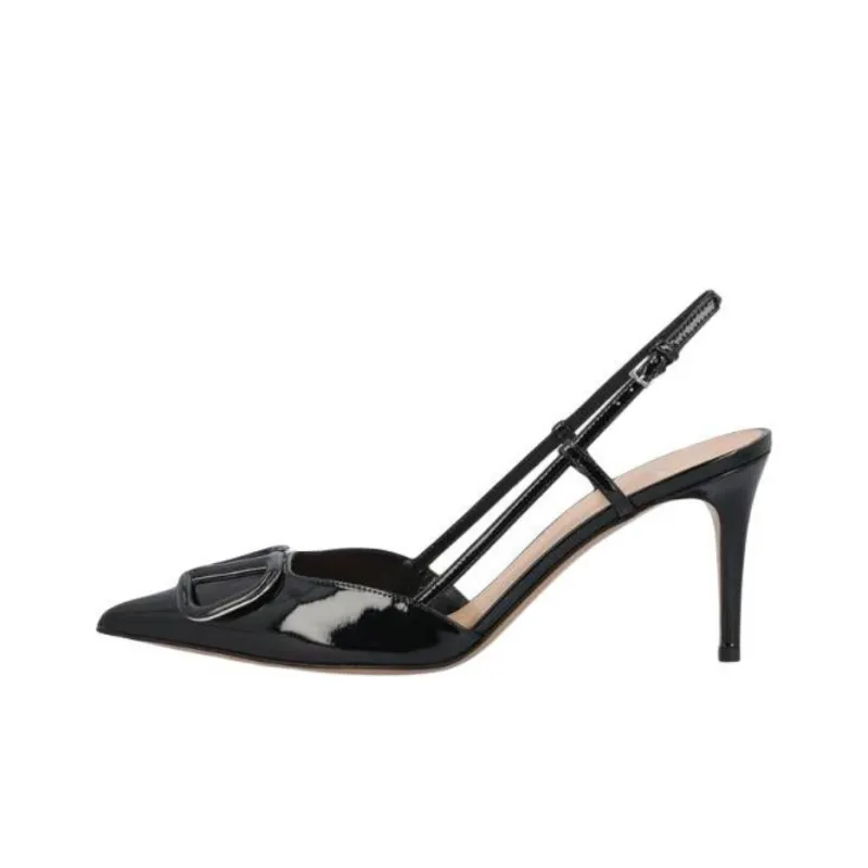 Valentino VLogo Signature Pointed Toe Slingback Pumps-0