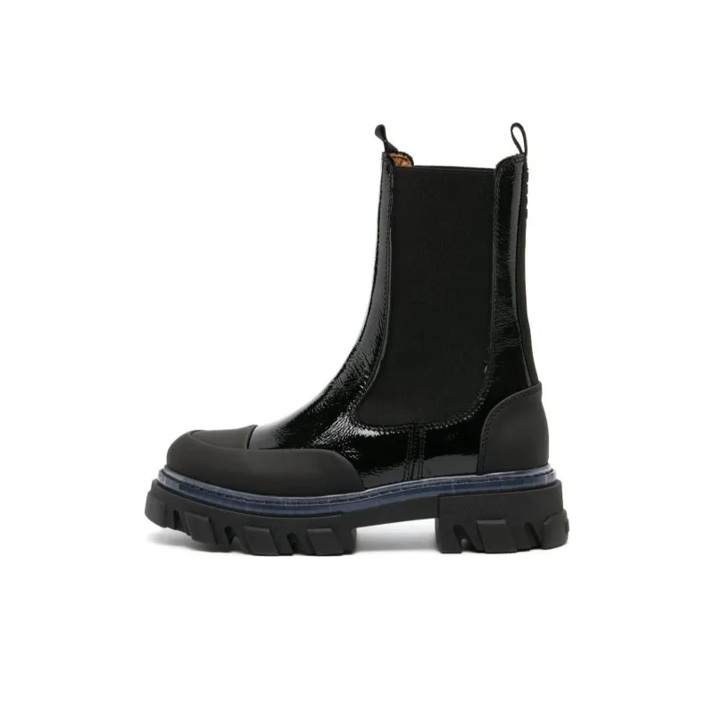 GANNI Patent Leather Ankle Boots-0