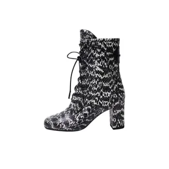 LONGCHAMP Ankle Boots Women's Black White