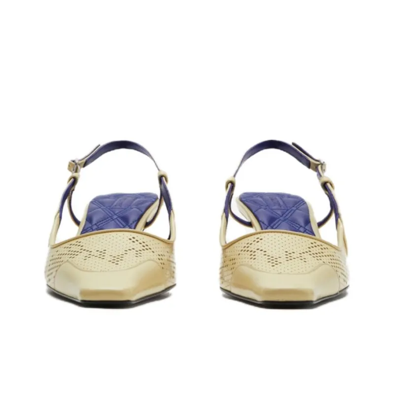 Burberry Chisel Slim Heel High Heels 5cm Women's Yellow Narcissus-2