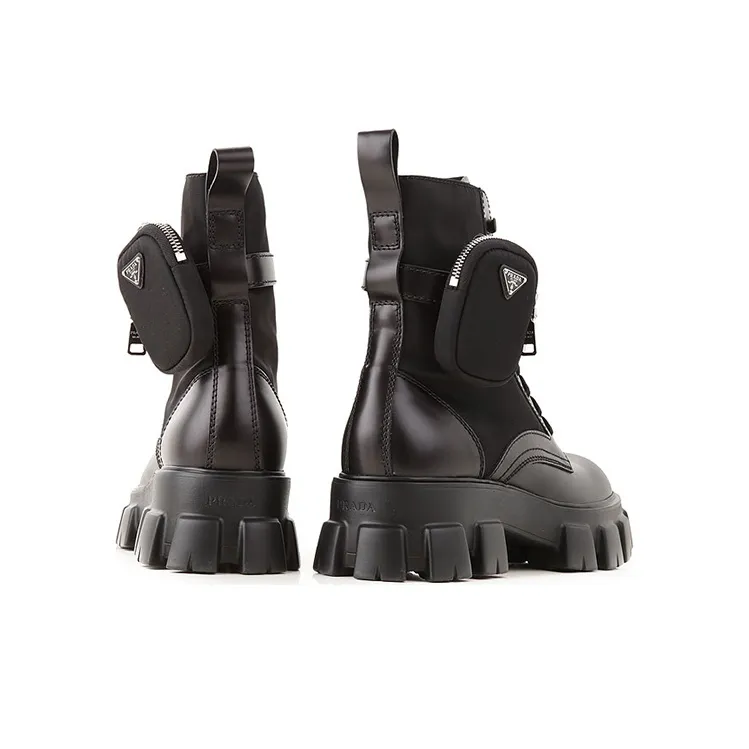 PRADA Monolith Ankle Boots Men's Black-3