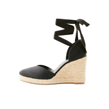 REFORMATION Camilla Wedge Heel High Heels 11cm Women's Black
