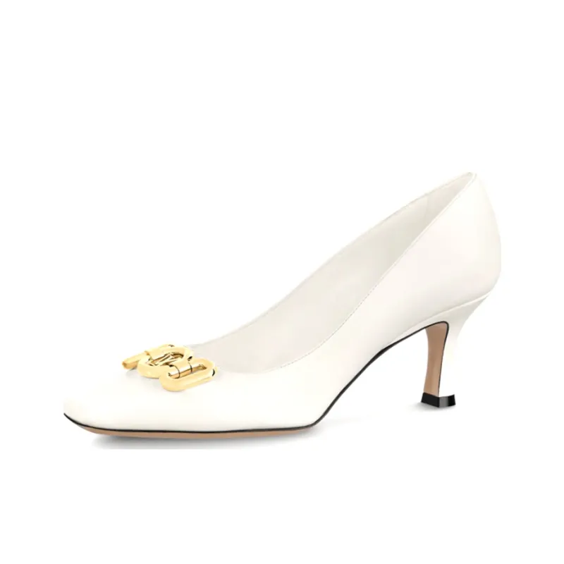 LOUIS VUITTON Rotary Slim Heel High Heels 6.5cm Women's White-0