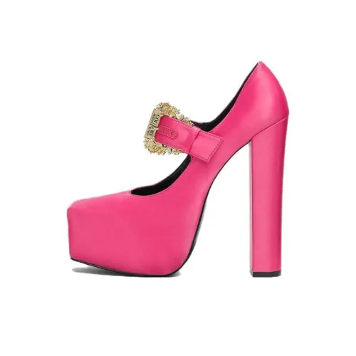 VERSACE JEANS Chunky Heel High Heels 15cm Women's Pink