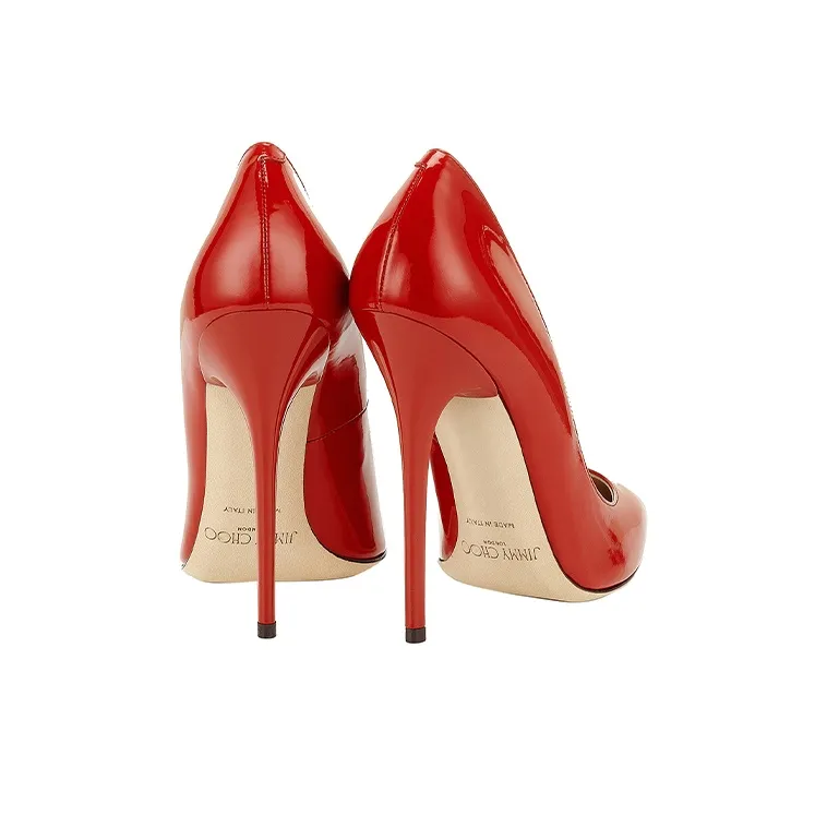 Jimmy Choo Anouk Slim Heel High Heels 12cm Women's Red-4