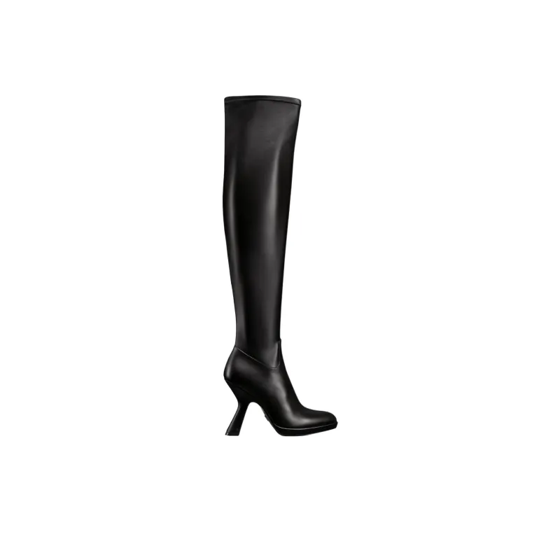 DIOR D fiction Infinite Dream Mirror Knee high Boots 10.5cm Women's Black-1