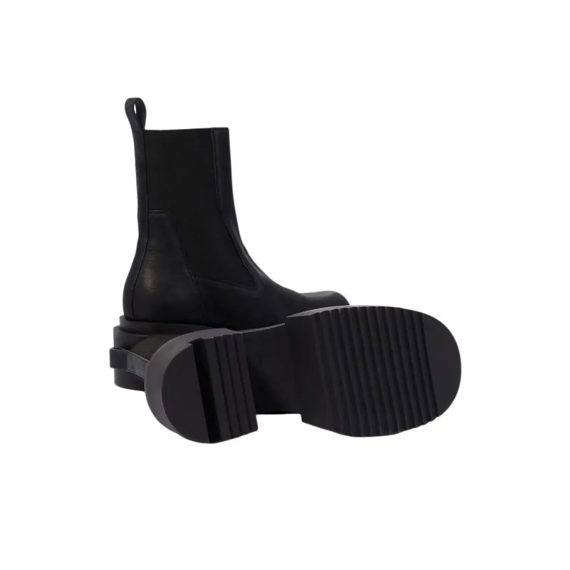 RICK OWENS/RO Beatle Short Chelsea Boots 7.5cm Men's Black-4
