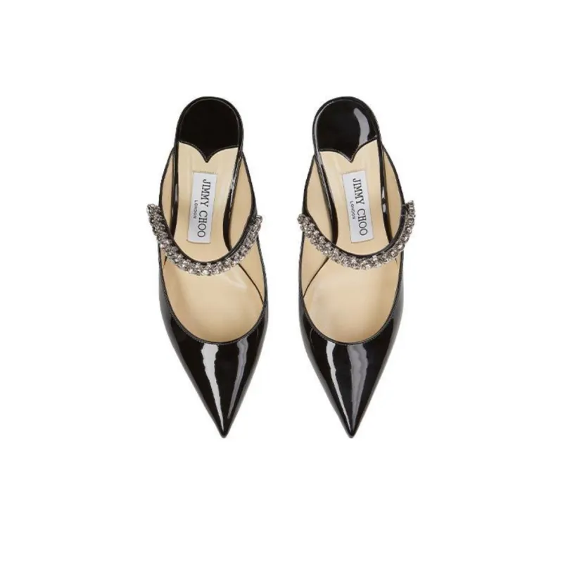 Jimmy Choo Bing 65mm Patent Leather Mules-3