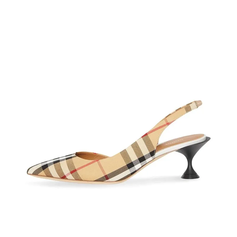 Burberry D'orsay Irregular Heel High Heels Women's Brown-0