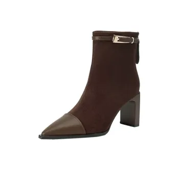【dme】 Ankle Boots 7.5cm Women's Dark Brown