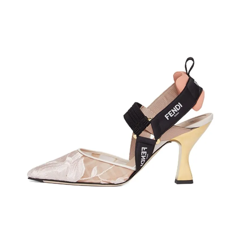 FENDI Colibri Spool Heel High Heels 8.5cm Women's Pink-0
