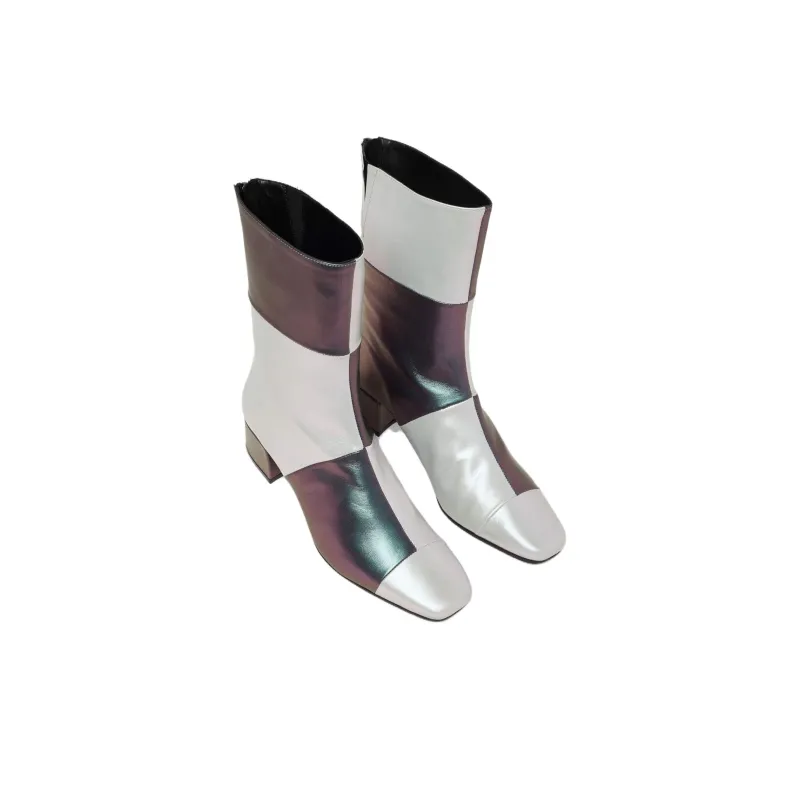 Carel Ankle Boots 4cm Women's Black Silver-2