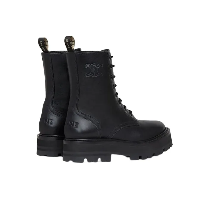 CELINE Women's Bulky Laced Up Boot 'Shiny Bull'-3