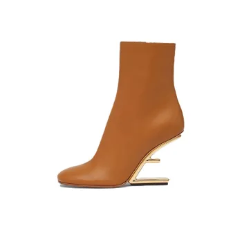 FENDI First Ankle Boots 9.5cm Women's Brown