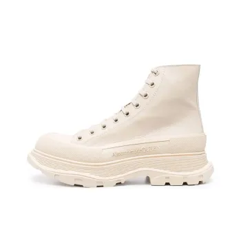 Alexander McQueen Tread Slick Lace Up Boot Beige Beige