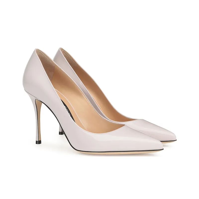 SERGIO ROSSI Godiva Slim Heel High Heels 9cm Women's Ecru-2