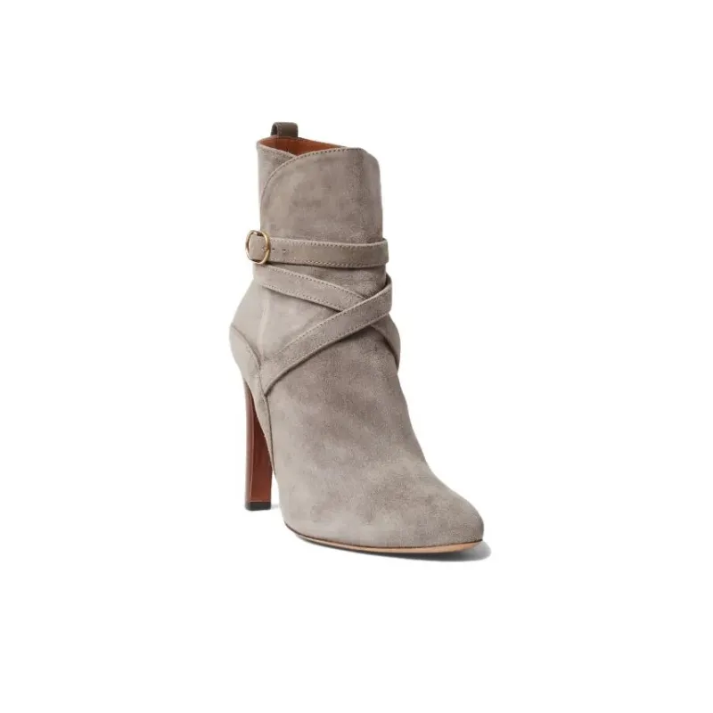 Polo Ralph Lauren Kourtney Ankle Boots 10cm Women's Gray-2