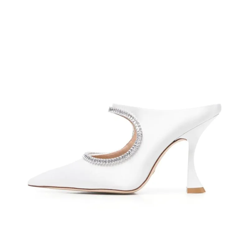 Stuart Weitzman/SW Xcurve Irregular Heel High Heels Women's White-0