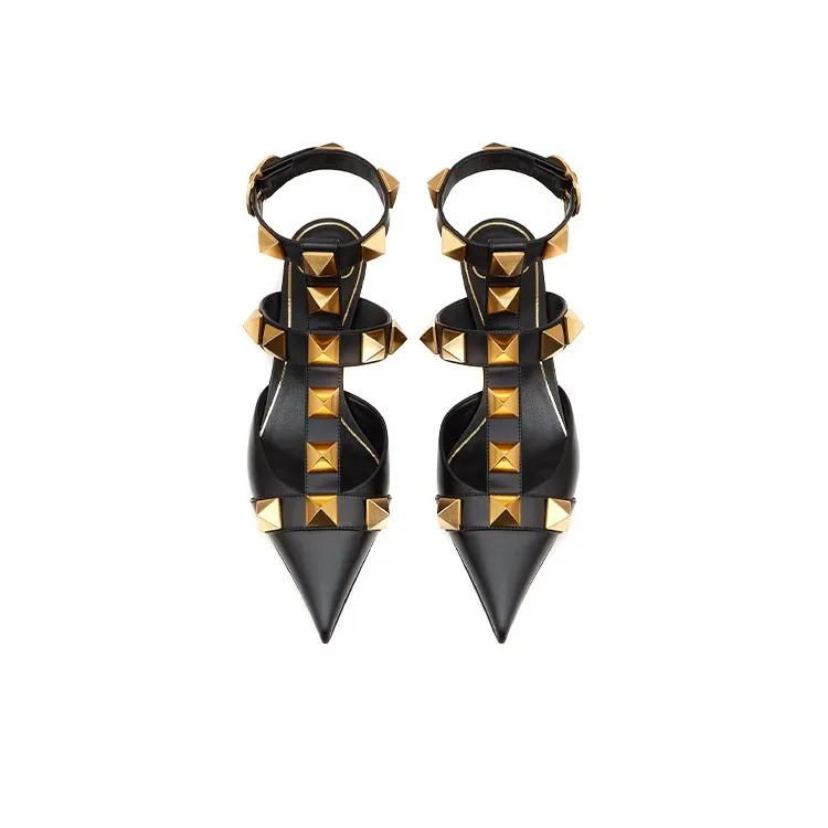 Valentino Roman Stud Garavani Slim Heel High Heels 4cm Women's-3