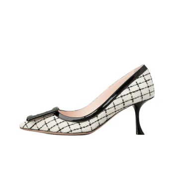 Roger Vivier Viv' In The City Irregular Heel High Heels 6.5cm Women's Black White