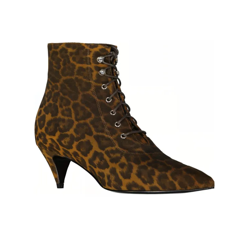 SAINT LAURENT Ankle Boots 5cm Women's Brown-2