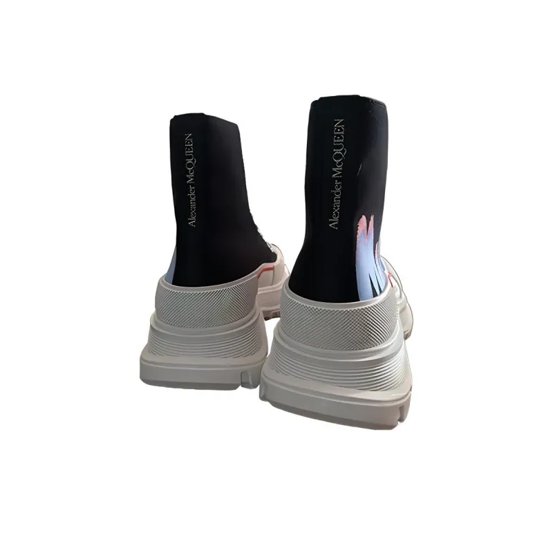 Alexander McQueen Tread Slick High Top Sneakers 'Black Blue Red'-2