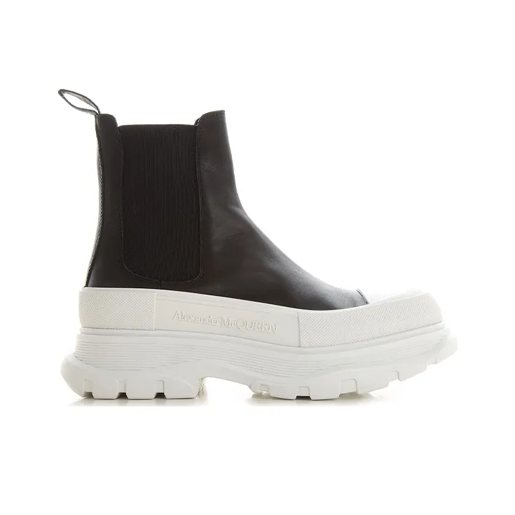 Alexander McQueen Tread Slick Chelsea Boot Black White-1
