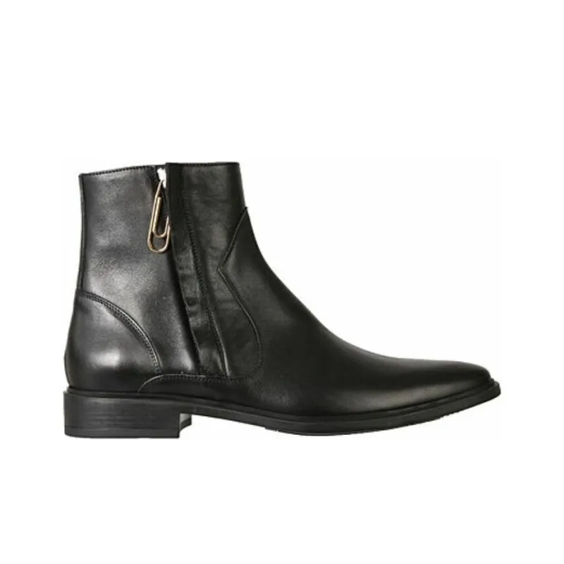 OFF WHITE Paperclip Zip up Ankle Boots Black Black Women's-1