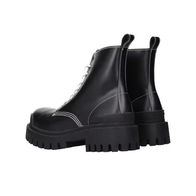 Balenciaga Strike Lace Up Boots 'Black' Women's-2