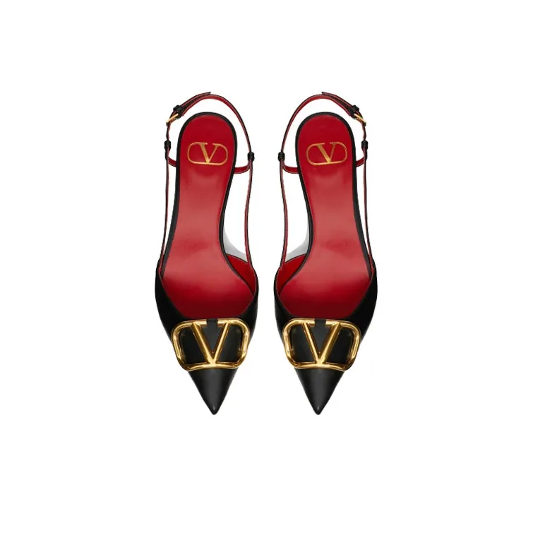 Valentino Vlogo GARAVANI Cone Heel High Heels 4cm Women's Black-3