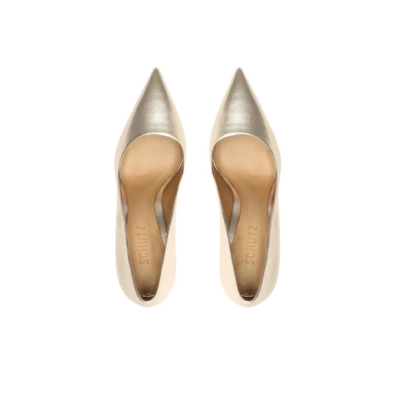 Schutz Lou High Heels 10cm Women's Gold-4