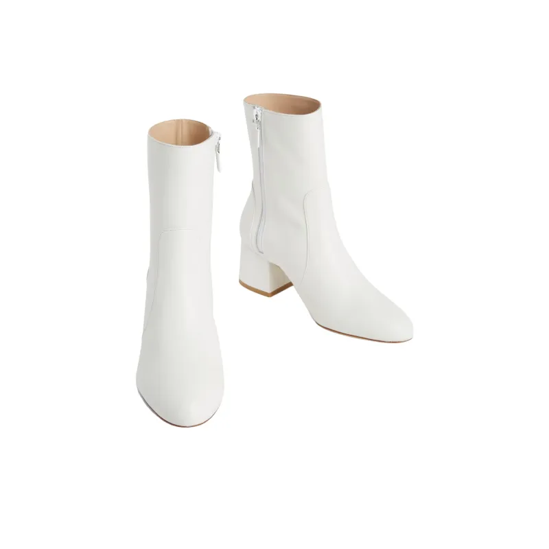 Stuart Weitzman/SW Flareblock Ankle Boots 6cm Women's White-3
