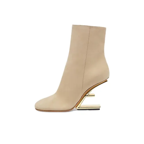 FENDI Fendi First Ankle Boots 9.5cm Women's Light Brown